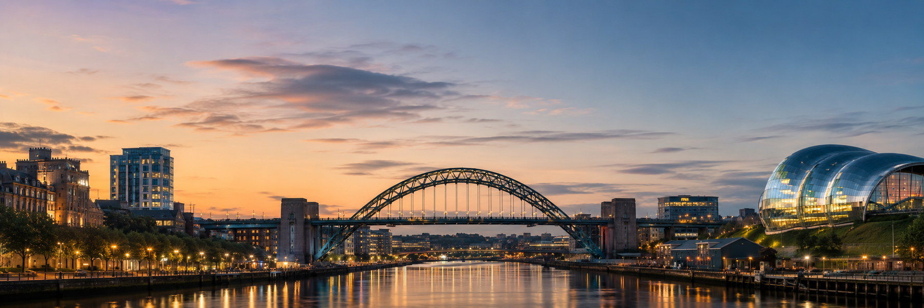 Illustrative North East riverside panorama inspired by the Quayside