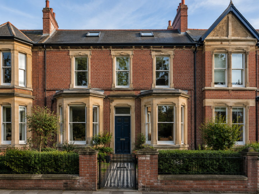 Illustrative red-brick terraced home in Jesmond