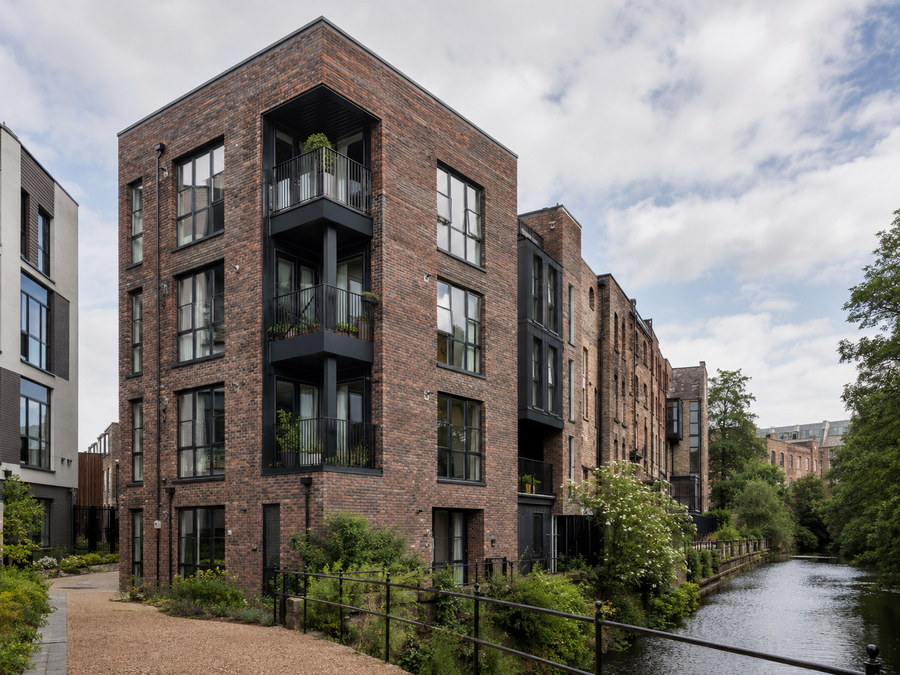 Illustrative modern apartment building in Ouseburn